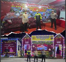 Meriah dan Ikonik, Pos Pengamanan Nataru Polsek Kandis Siap Layani Masyarakat di Exit Tol Kandis Utara
