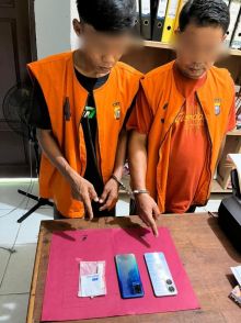 Polsek Sungai Apit Ringkus Dua Pria Pengguna dan Pengedar Narkoba, Ganja dan Sabu Disita