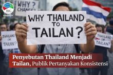 Pergantian nama Thailand menjadi Tailan. Sumber: RRI